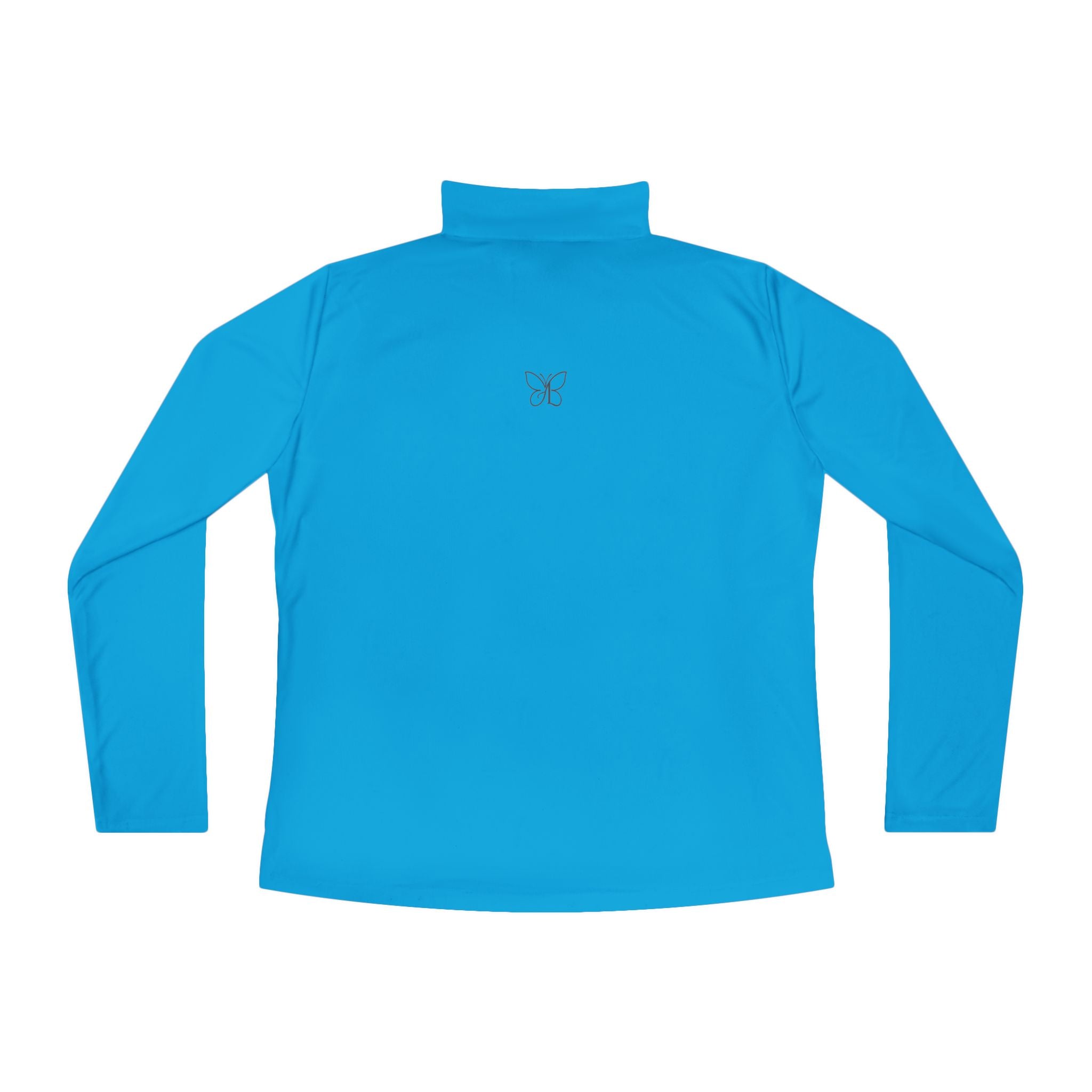 Ladies Quarter-Zip Pullover — Minimal Butterfly Embroidered Athletic Top