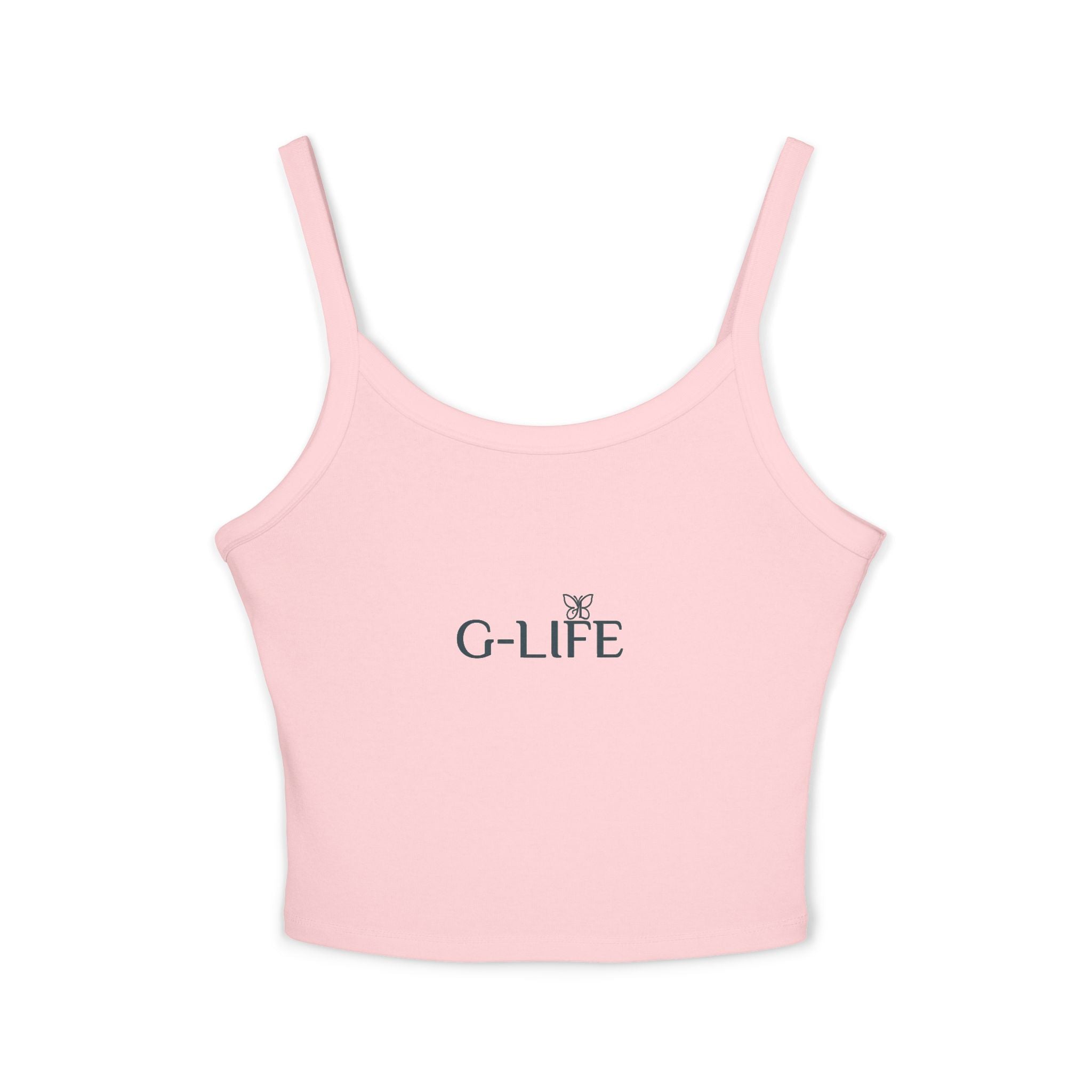 G-LIFE Butterfly Crop Tank Top — Women's Spaghetti Strap Graphic Tank