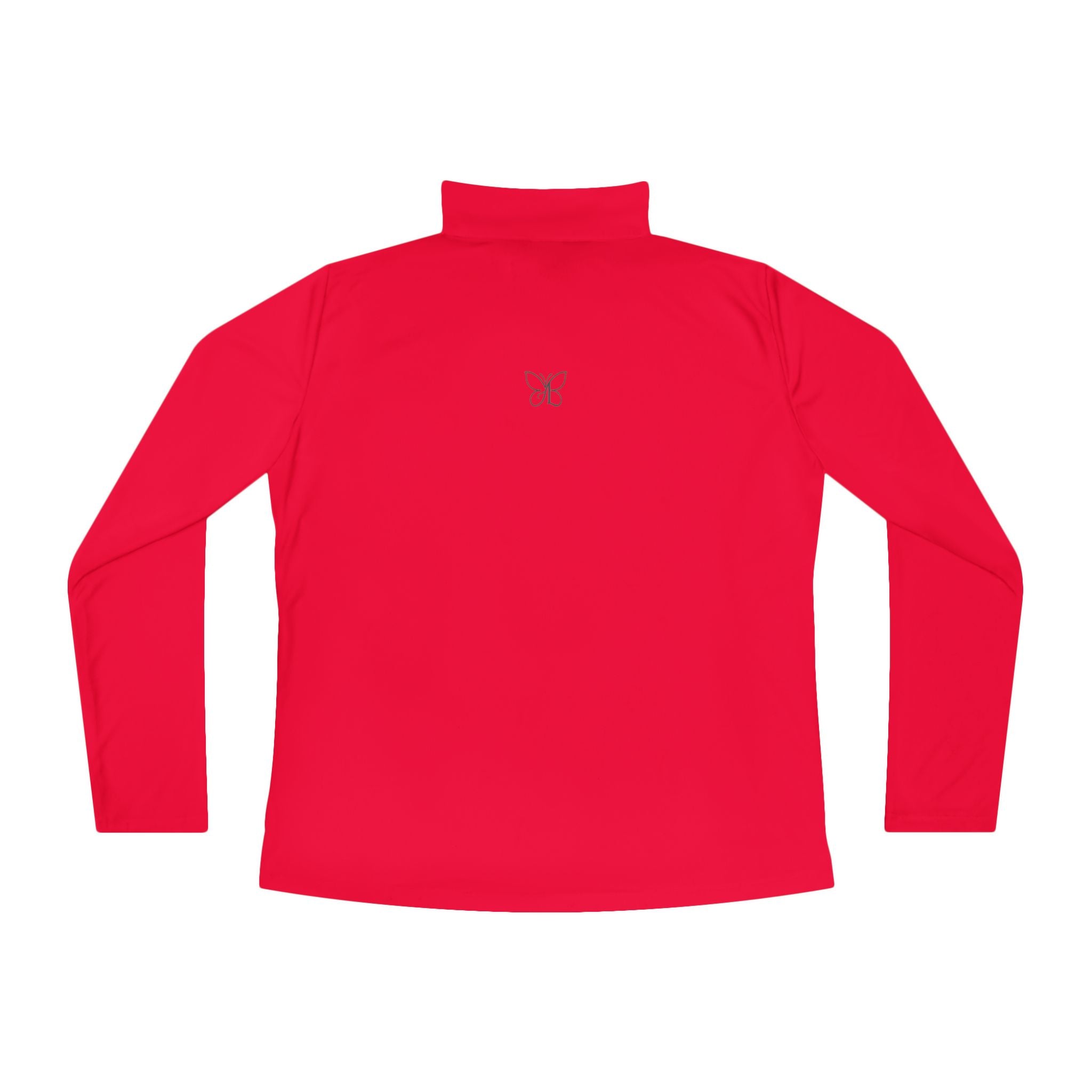 Ladies Quarter-Zip Pullover — Minimal Butterfly Embroidered Athletic Top