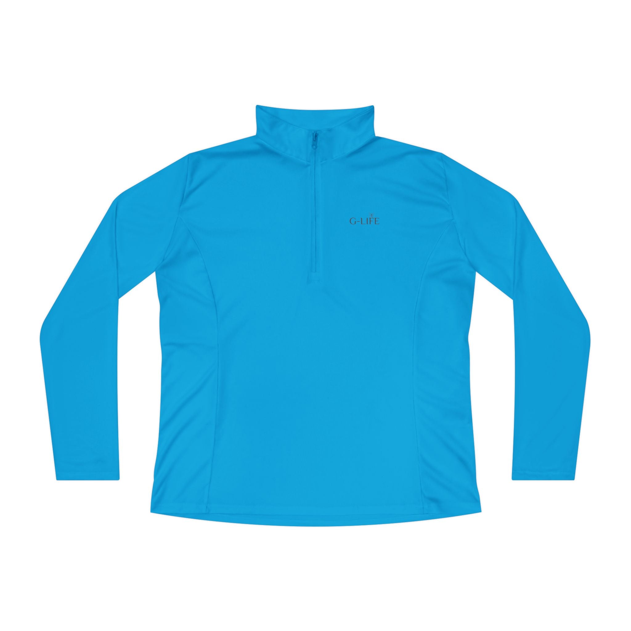 Ladies Quarter-Zip Pullover — Minimal Butterfly Embroidered Athletic Top