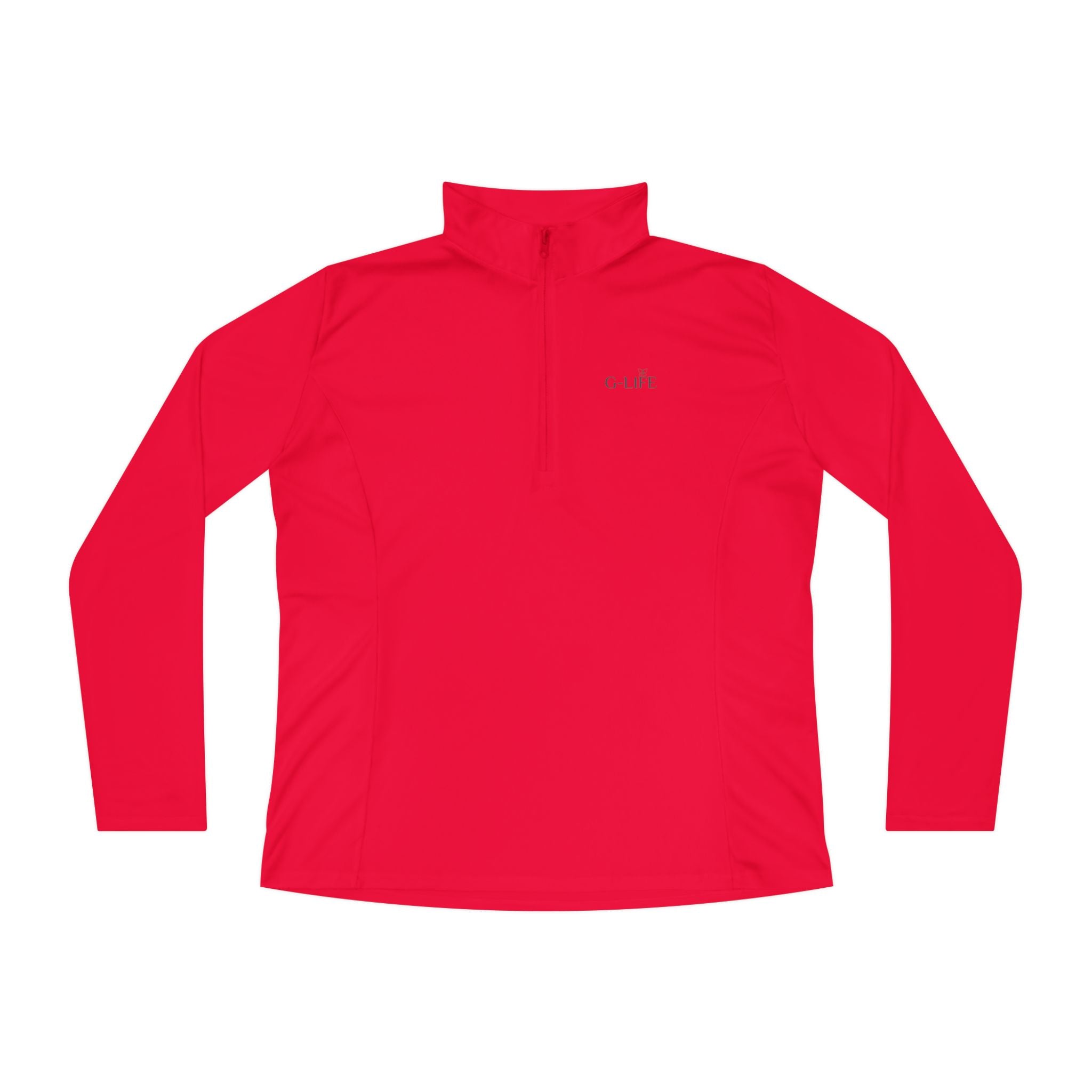 Ladies Quarter-Zip Pullover — Minimal Butterfly Embroidered Athletic Top
